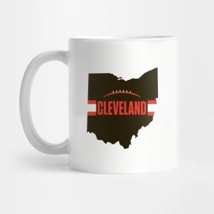 Cleveland Football Ohio Outline Brown Mug